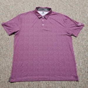 Anderson Ord Polo Shirt Mens 2XL Purple All Over Print Performance Edgewood Golf